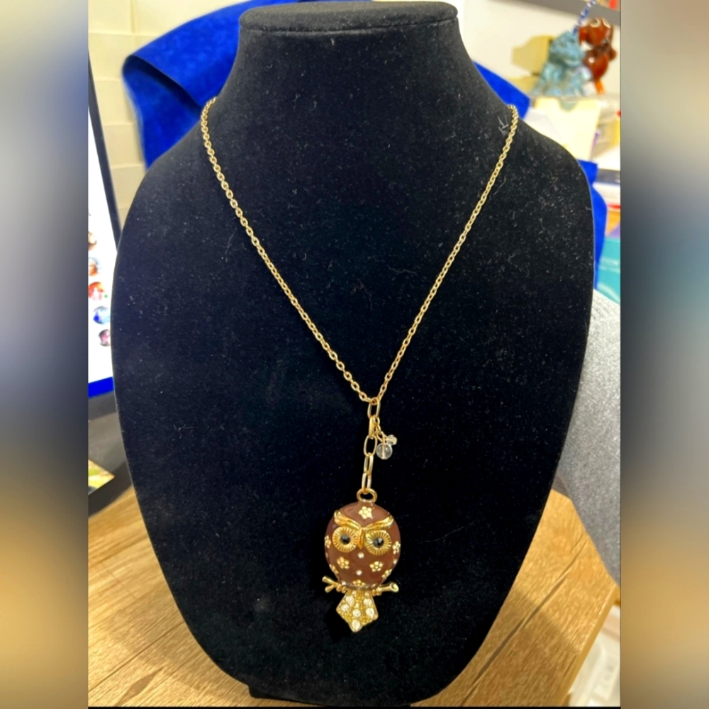 Gold Owl Pendant Necklace